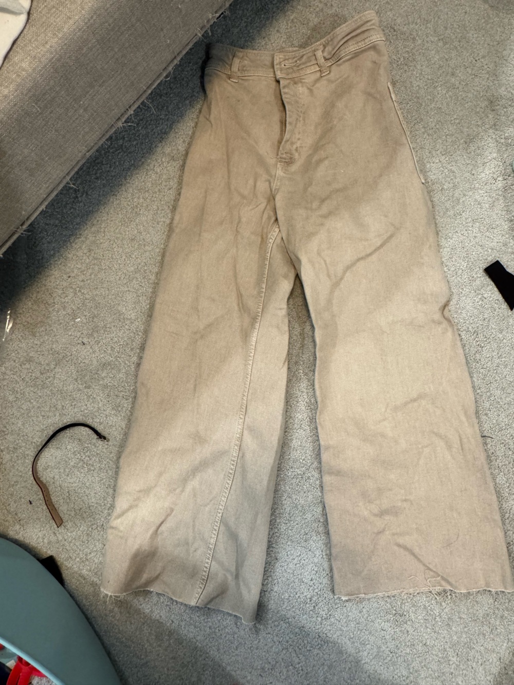 Zara Light Beige Marine Straight Pants